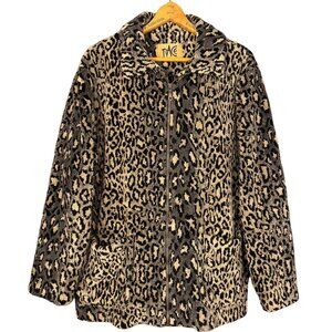 Vintage Leopard Print Jacket, Faux Fur, Sherpa, Mob Wife Aesthetic